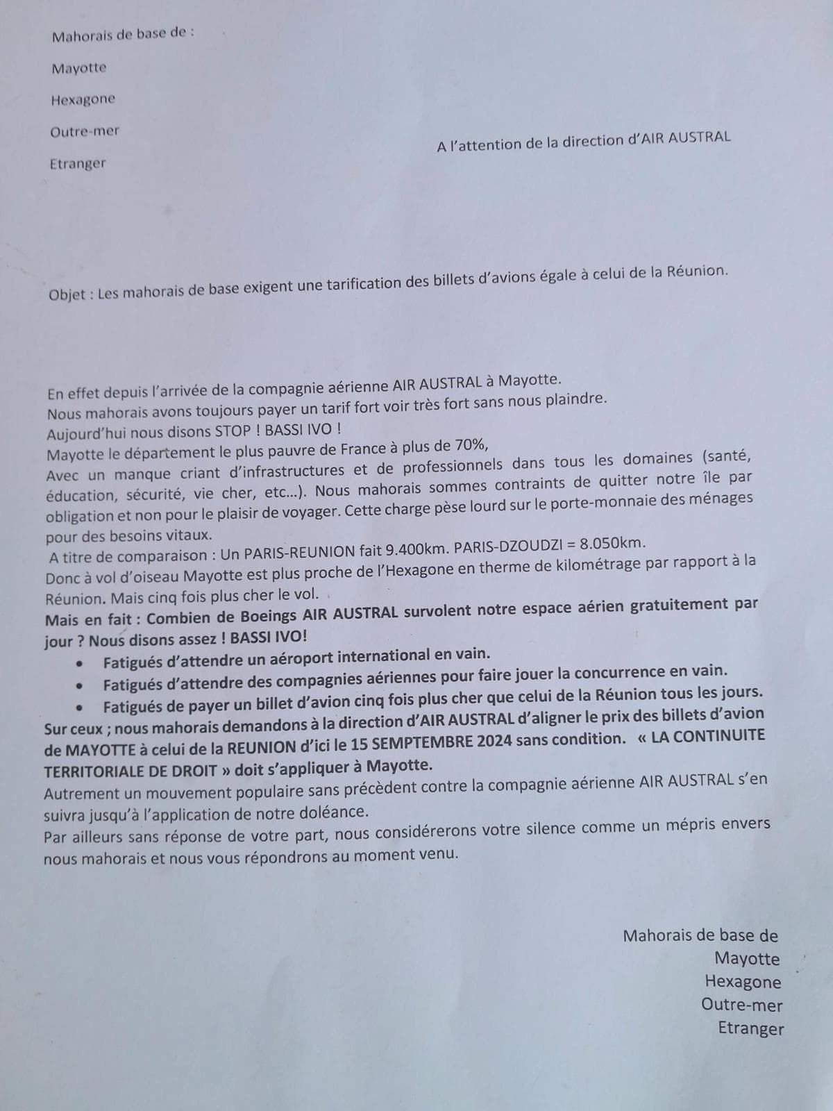 Courrier Mahorais de base