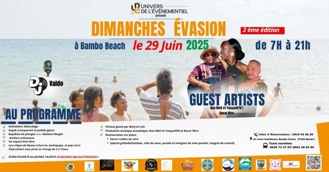 Journée d’évasion à Bambo Beach ce dimanche à Bouéni