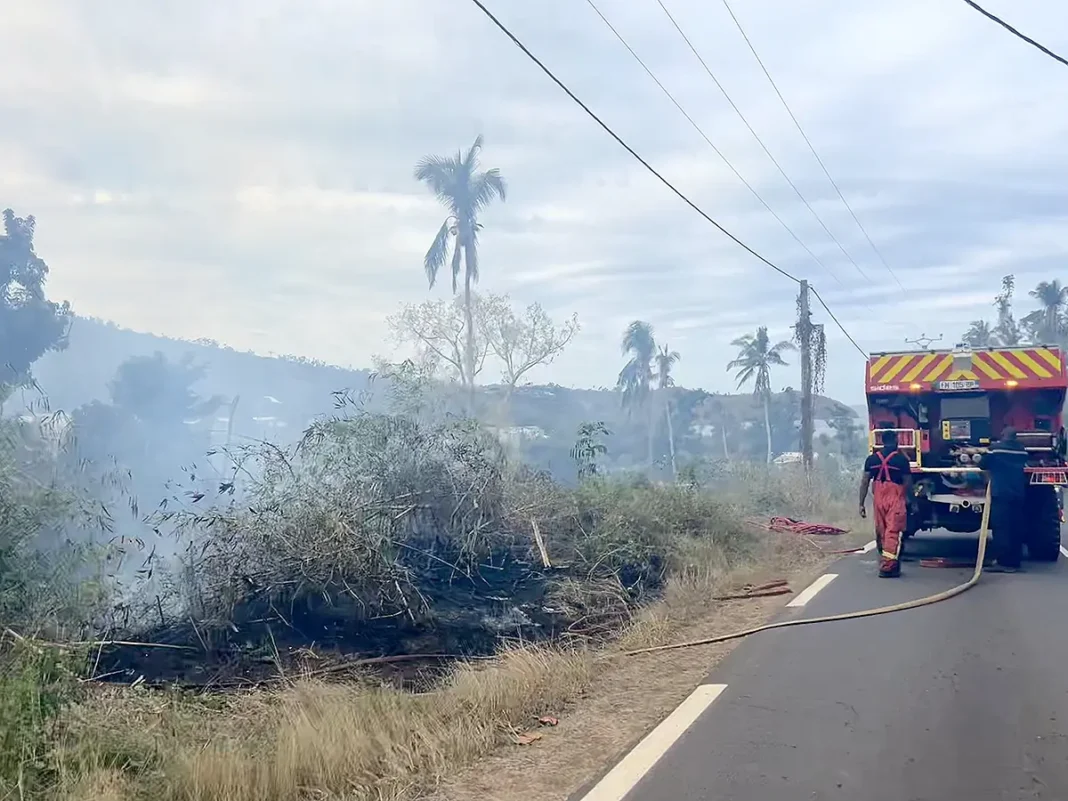 Incendie à Ironi-Bé : près de 3 hectares partis en fumée, la RN2 fermée plusieurs heures