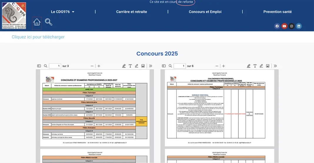 Le Centre de Gestion de la Fonction Publique Territoriale de Mayotte lance les concours 2026