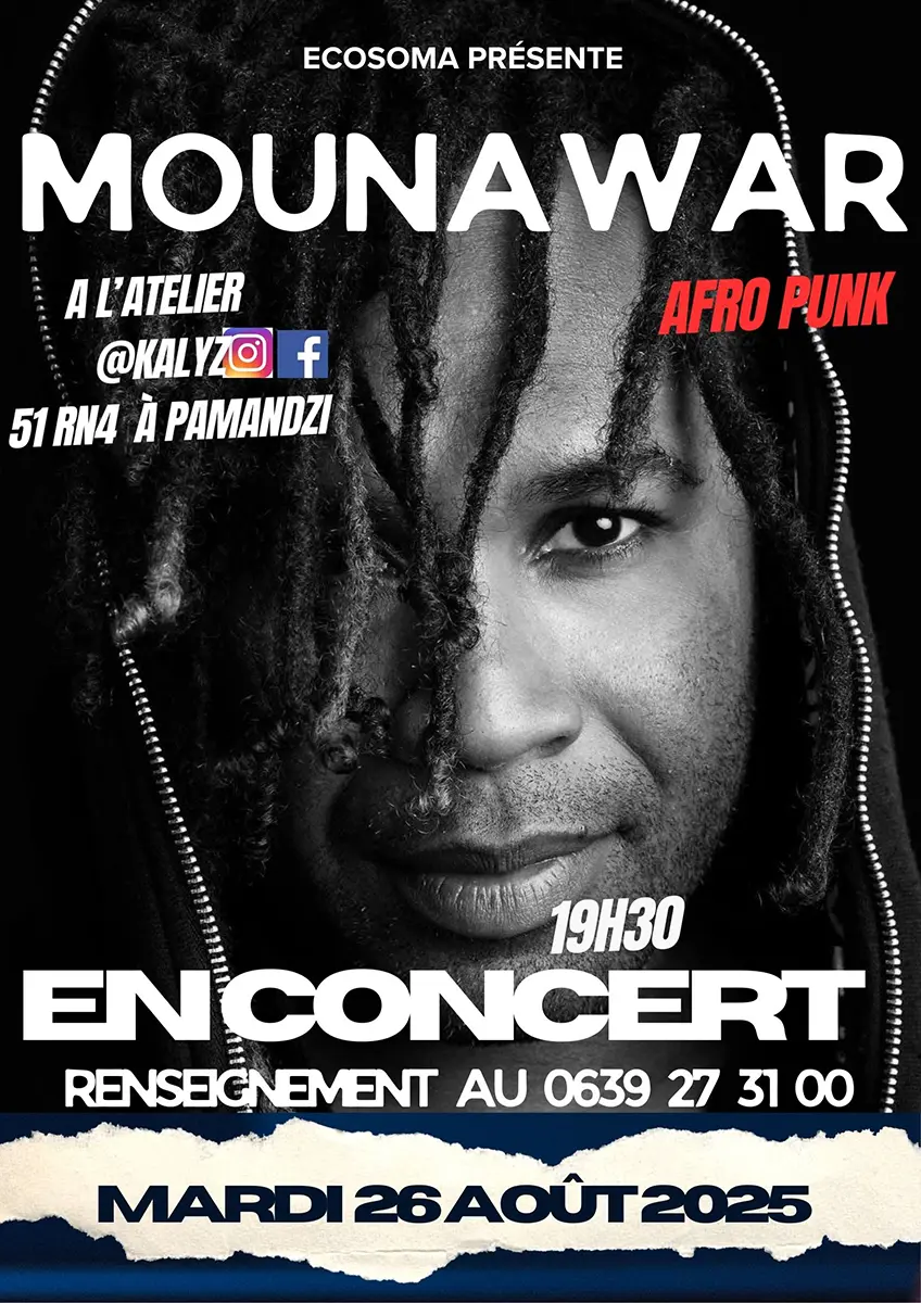 Mounawar offre un concert afro-punk gratuit et intimiste à Pamandzi