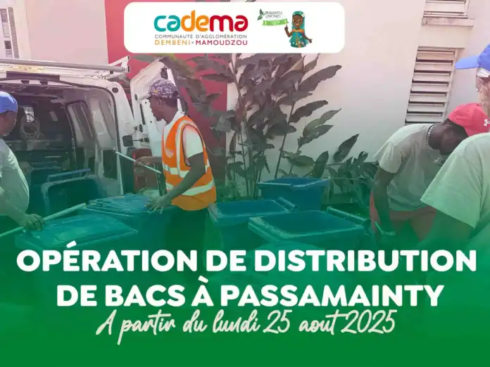 Passamainty : distribution gratuite de bacs à ordures par la CADEMA