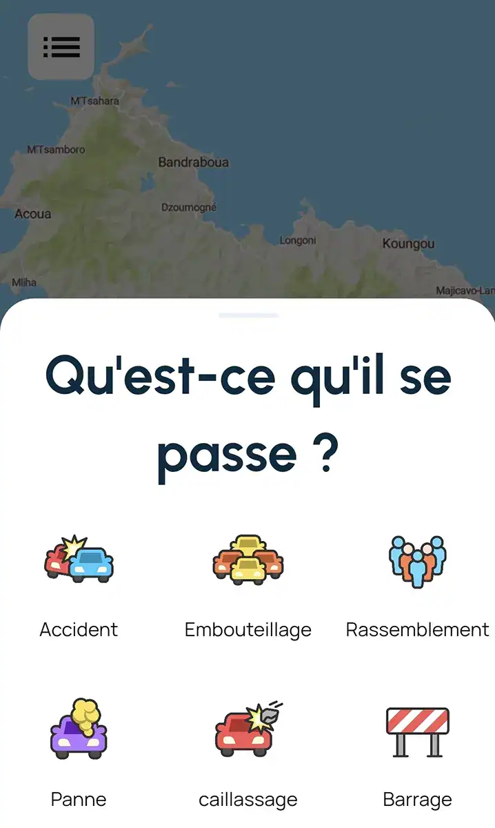 Votre trajet à Mayotte, signalé en direct