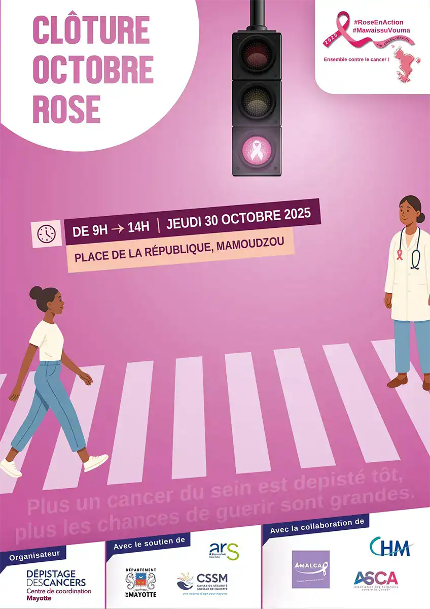 Clôture d’Octobre Rose à Mamoudzou avec le CRCDC Mayotte