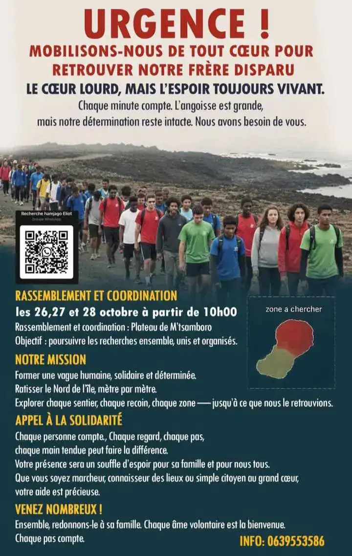 Disparition d’Eliot : Mayotte se mobilise pour retrouver le jeune photographe