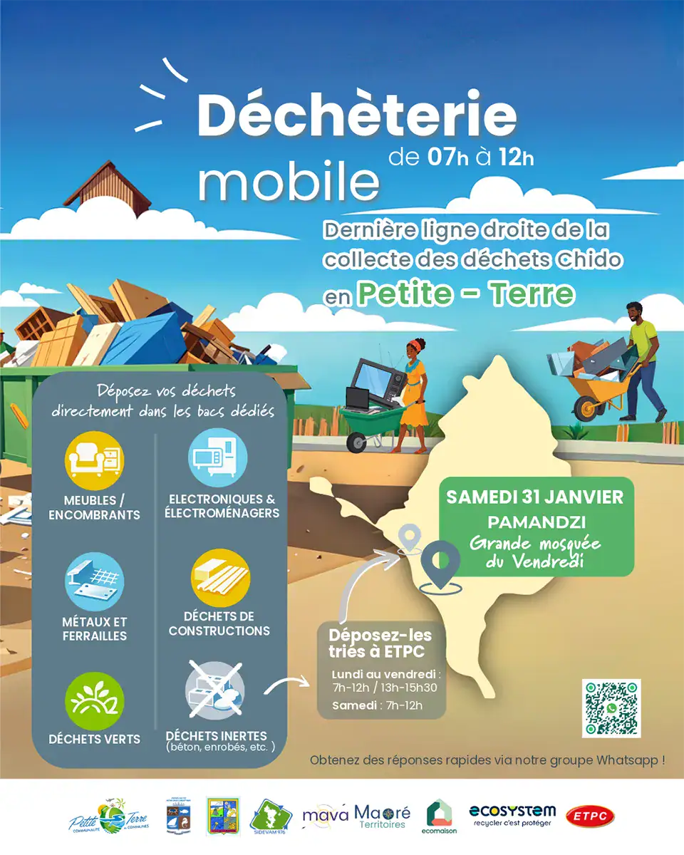 Déchèterie mobile à Pamandzi dernier rendez-vous de janvier