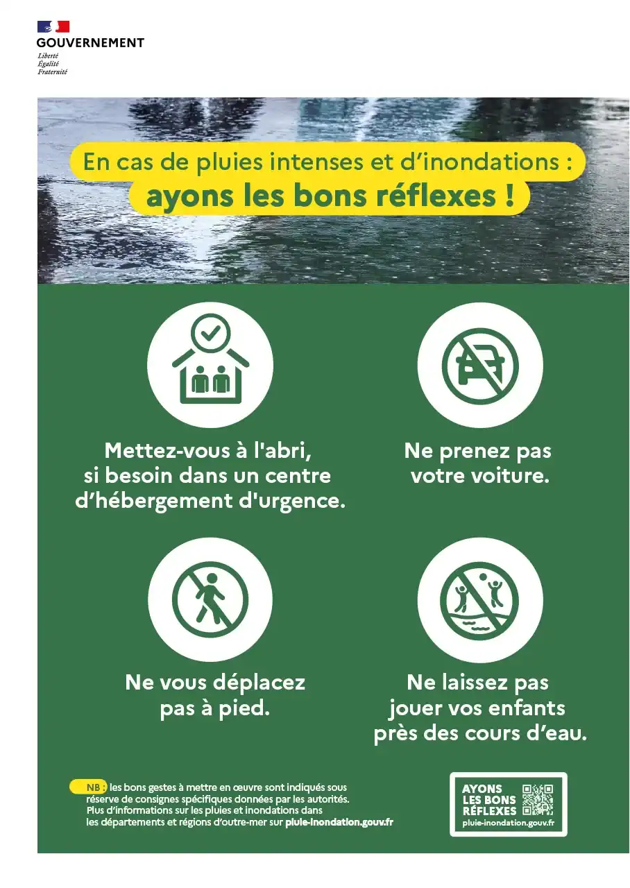 Une campagne pour rappeler les réflexes vitaux face aux pluies intenses