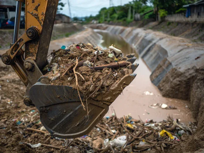 Après les inondations, les ravines de Kawéni en cours de curage