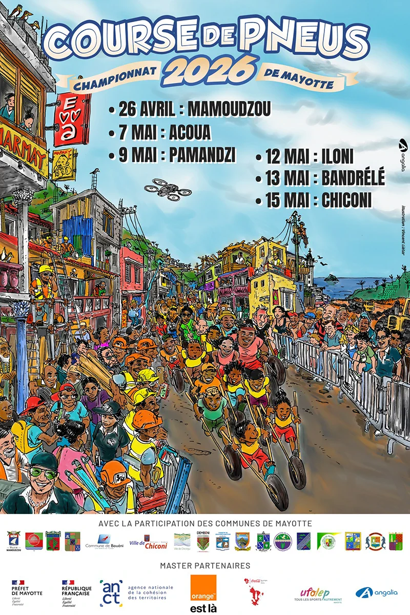La traditionnelle course de pneus lance son championnat 2026 à Mayotte