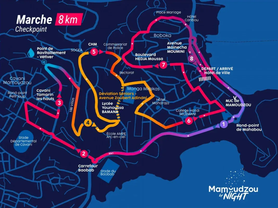 Mamoudzou by night : marche et trail nocturnes le 8 mars