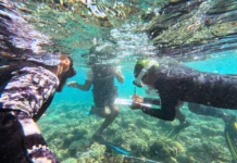 À Tahiti Plage, des élèves de Coconi plongent au cœur du récif corallien À Tahiti Plage, des élèves de Coconi plongent au cœur du récif corallien