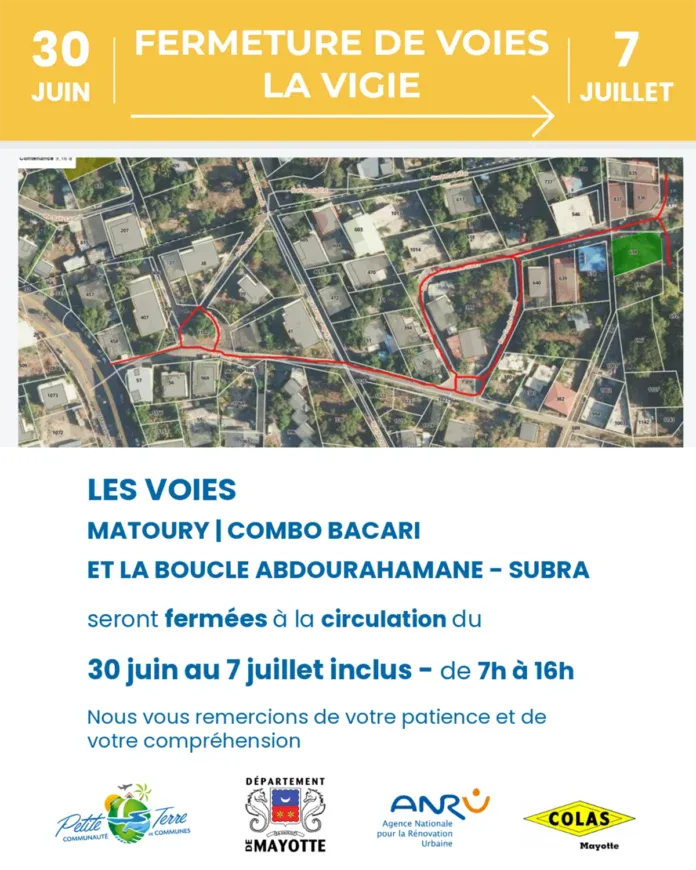 Circulation perturbée à La Vigie du 30 juin au 7 juillet