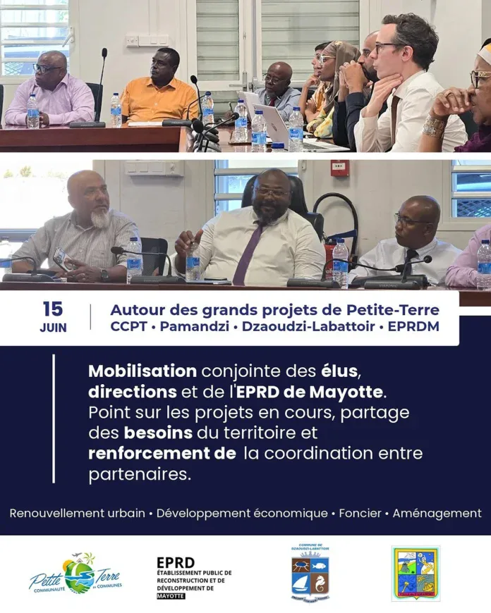 La CCPT, les maires de Pamandzi et Dzaoudzi-Labattoir et l’EPRDM coordonnent les projets de Petite-Terre