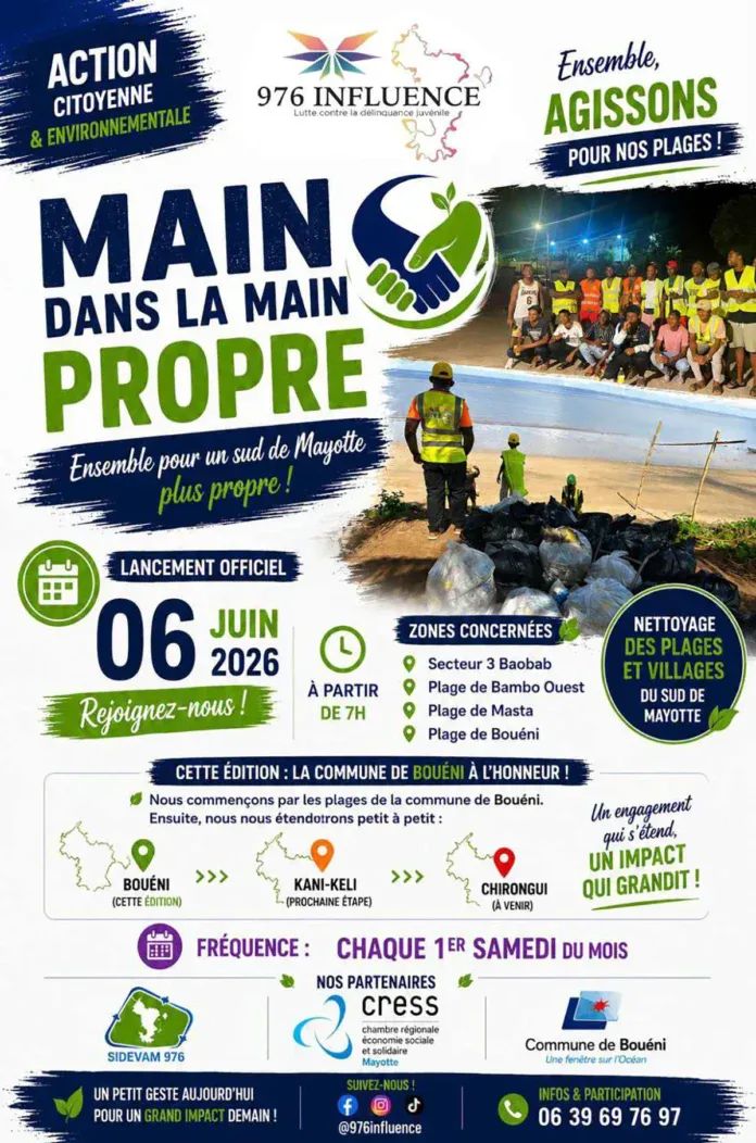 « Main dans la main » : une grande mobilisation citoyenne pour nettoyer le Sud de Mayotte