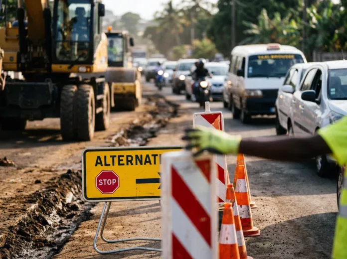 Une circulation temporairement perturbée sur le Boulevard Marcel Henry de Mamoudzou