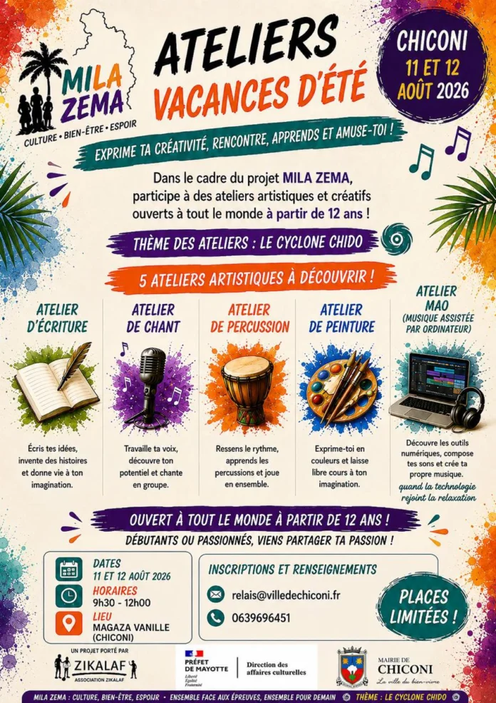 Des ateliers artistiques autour du cyclone Chido à Chiconi