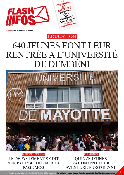 Flash infos Mayotte du Jeudi 20 août 2026