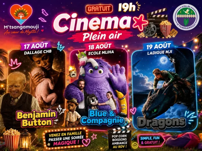 Trois soirées de cinéma en plein air à M’tsangamouji