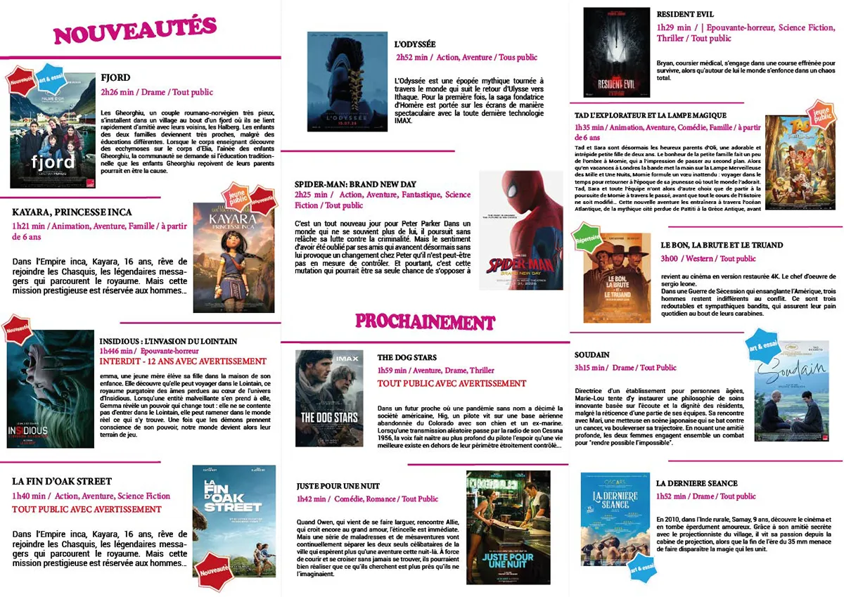 Le cinéma de Chirongui dévoile sa programmation de rentrée