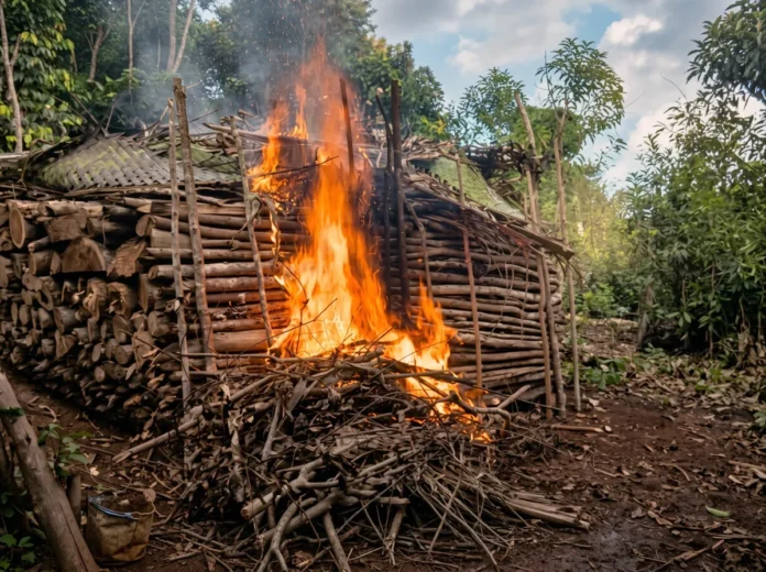 Plus de 7,5 m3 de charbon saisis dans une charbonnière illégale à Bandraboua