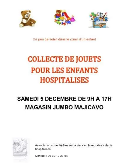 collecte de jouets pour les enfants hospitalisés